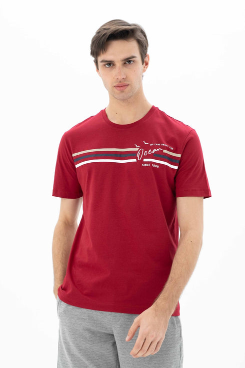T-Shirt Round Neck With Chest Print